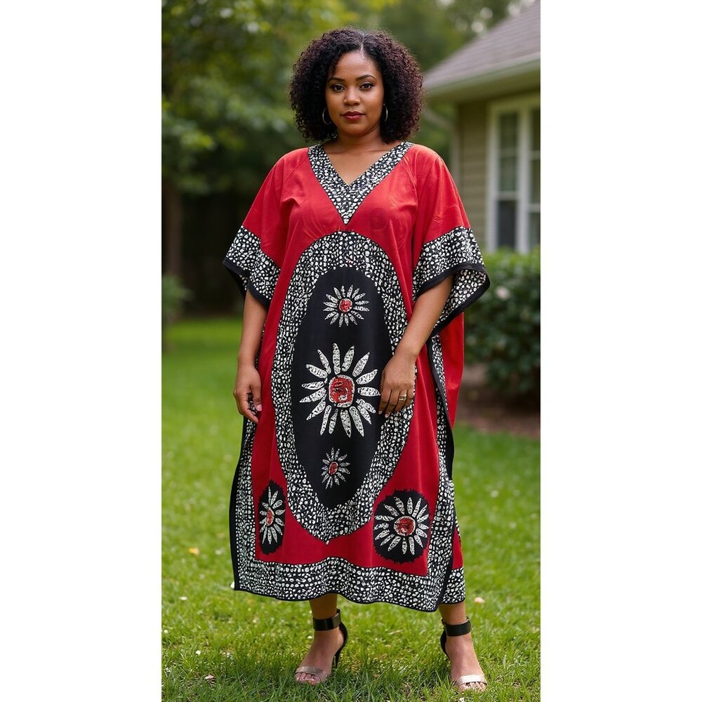 Gypsie Blu African Long Caftan Cover Up Dress Stylish Gown for Women Loungewear